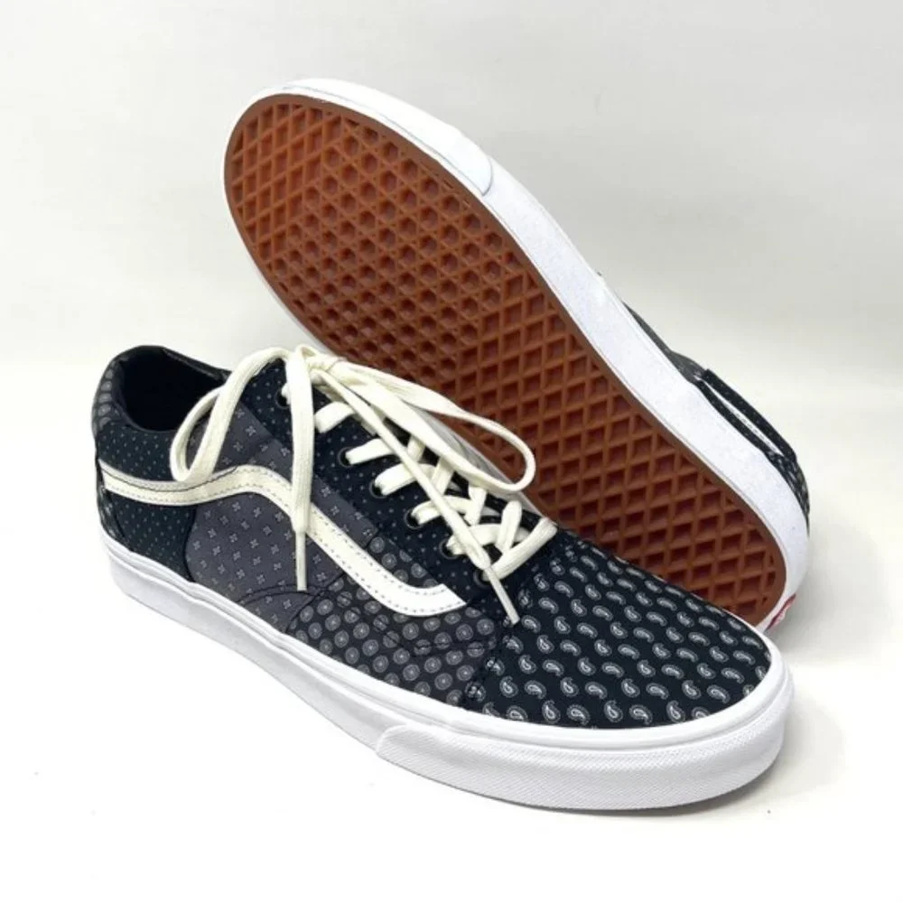 Vans Old Skool Black Womens Size Low Top Skateboarding White Canvas VN0A3WKT9XJ